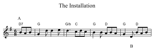 The Installation - staff notation