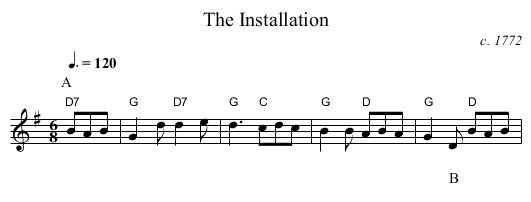The Installation - staff notation