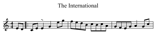The International - staff notation