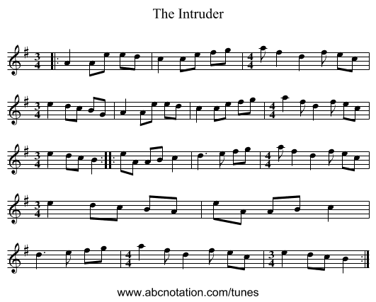 The Intruder - staff notation