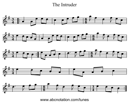 The Intruder - staff notation