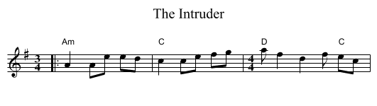 The Intruder - staff notation