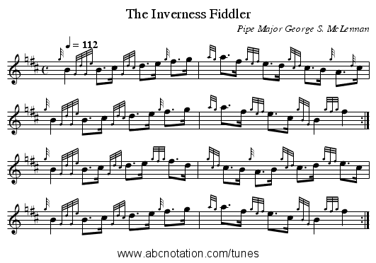 The Inverness Fiddler - staff notation