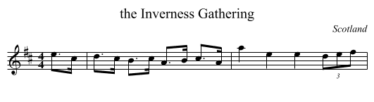 the Inverness Gathering - staff notation