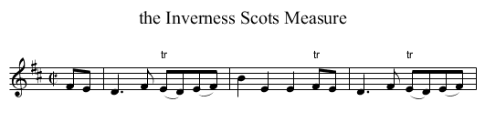 the Inverness Scots Measure - staff notation
