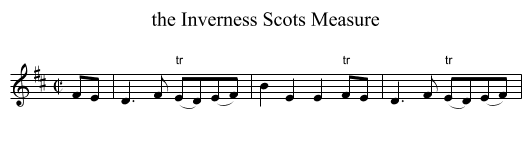 the Inverness Scots Measure - staff notation