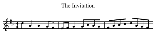 The Invitation - staff notation