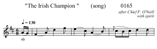 The Irish Champion         (song)          0165 - staff notation