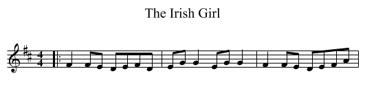 The Irish Girl - staff notation