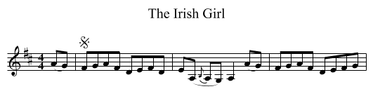 The Irish Girl - staff notation