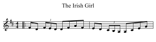 The Irish Girl - staff notation
