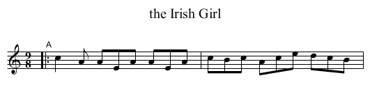 the Irish Girl - staff notation