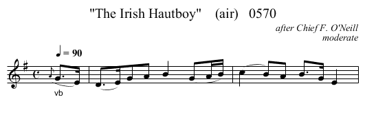 The Irish Hautboy    (air)   0570 - staff notation
