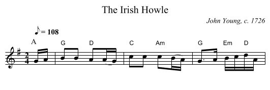 The Irish Howle - staff notation