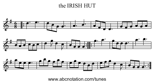the IRISH HUT - staff notation