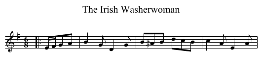 The Irish Washerwoman - staff notation