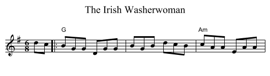 The Irish Washerwoman - staff notation