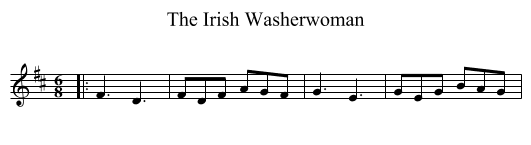 The Irish Washerwoman - staff notation