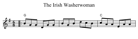 The Irish Washerwoman - staff notation