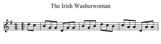 The Irish Washerwoman - staff notation