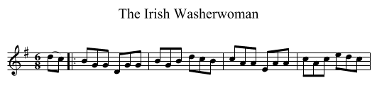 The Irish Washerwoman - staff notation