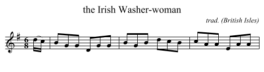 the Irish Washer-woman - staff notation