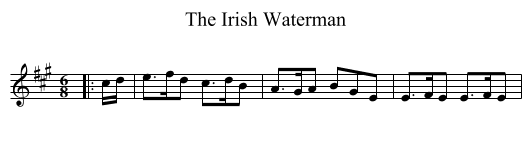 The Irish Waterman - staff notation