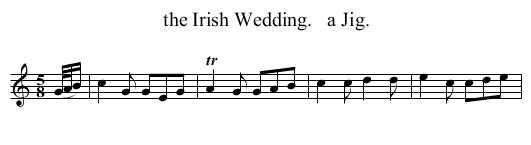 the Irish Wedding.   a Jig. - staff notation