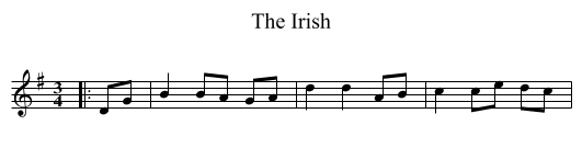 The Irish - staff notation