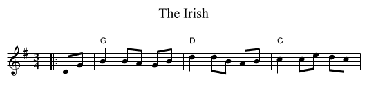 The Irish - staff notation