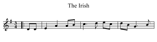 The Irish - staff notation