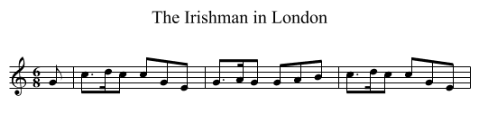 The Irishman in London - staff notation