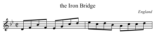 the Iron Bridge - staff notation