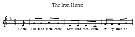 The Iron Horse - staff notation