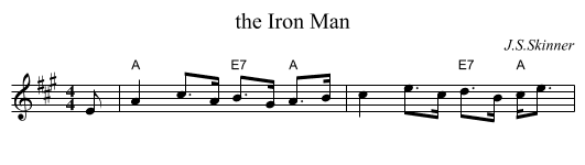 the Iron Man - staff notation