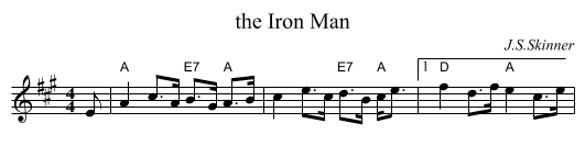 the Iron Man - staff notation