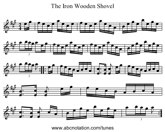 The Iron Wooden Shovel - staff notation