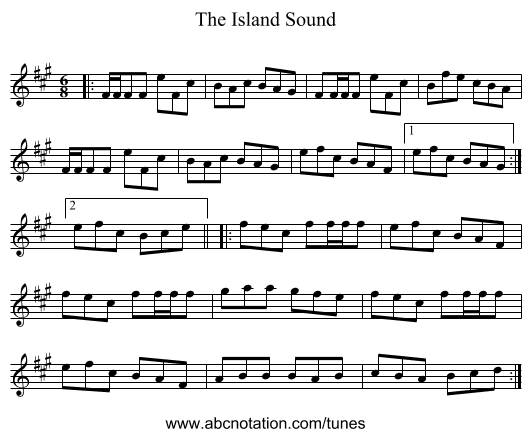 The Island Sound - staff notation