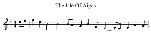 The Isle Of Aigas - staff notation