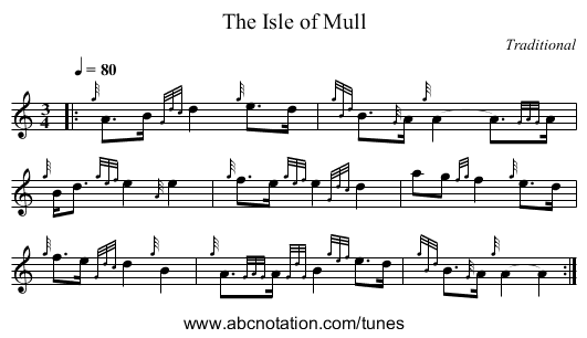 The Isle of Mull - staff notation