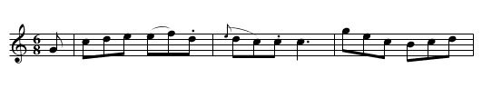 The Italian Momfrina - staff notation