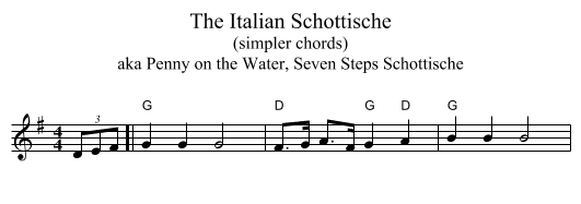The Italian Schottische - staff notation