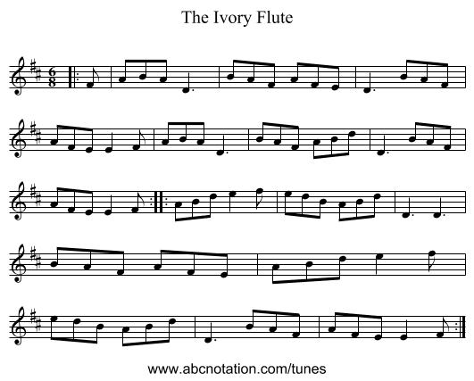 The Ivory Flute - staff notation
