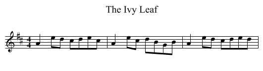 The Ivy Leaf - staff notation
