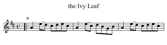 the Ivy Leaf - staff notation