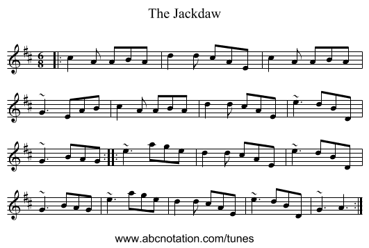 The Jackdaw - staff notation