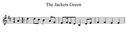The Jackets Green - staff notation