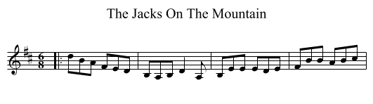 The Jacks On The Mountain - staff notation