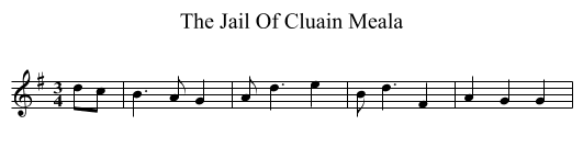 The Jail Of Cluain Meala - staff notation