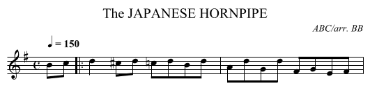 The JAPANESE HORNPIPE - staff notation